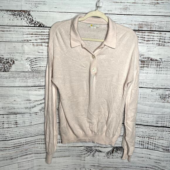 Boden Winchilsea Collared Jumper Milkshake Light Pink Barbie Core Cashmere 6 - Picture 2 of 4